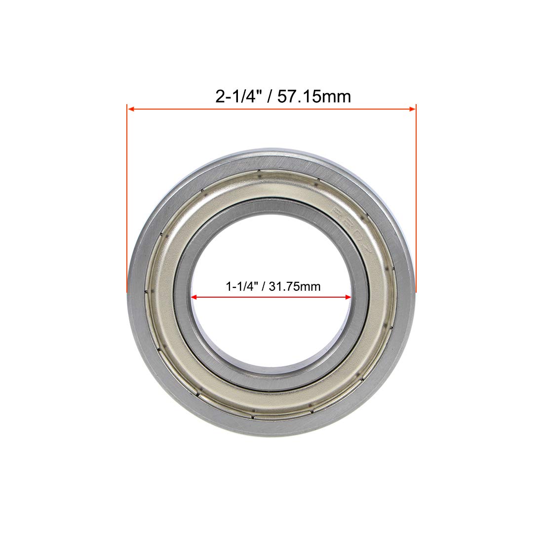 Amazon | uxcell R20ZZ深溝玉軸受 31.75mmx57.15mmx13 mm